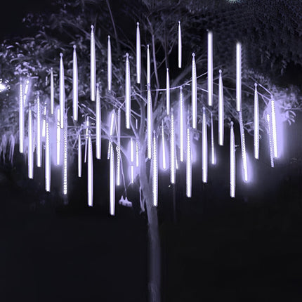 Outdoor Christmas Lights, Meteor Shower Snowfall Garland Lights Set of 8, LED Christmas Tree Lights for Holiday Decor