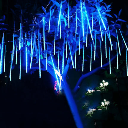 Outdoor Christmas Lights, Meteor Shower Snowfall Garland Lights Set of 8