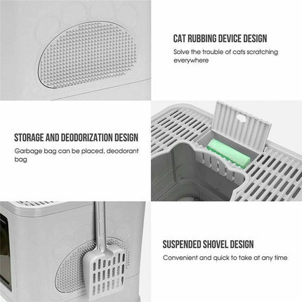 Cat Litter Box with Drawer, Enclosed Cat Litter Box for Large Cats – image 4