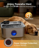 Tuzwa 10L Dog Water Fountain – 2.6 Gallon 304 Stainless Steel Automatic Pet Fountain with 5-Layer Filter, Quiet Pump & Low-Water Shutoff
