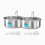 Tuzwa 7L Automatic Pet Water Fountain – 304 Stainless Steel Cat & Dog Water Dispenser with 5-Layer Filter, Water Level Window & Quiet Operation