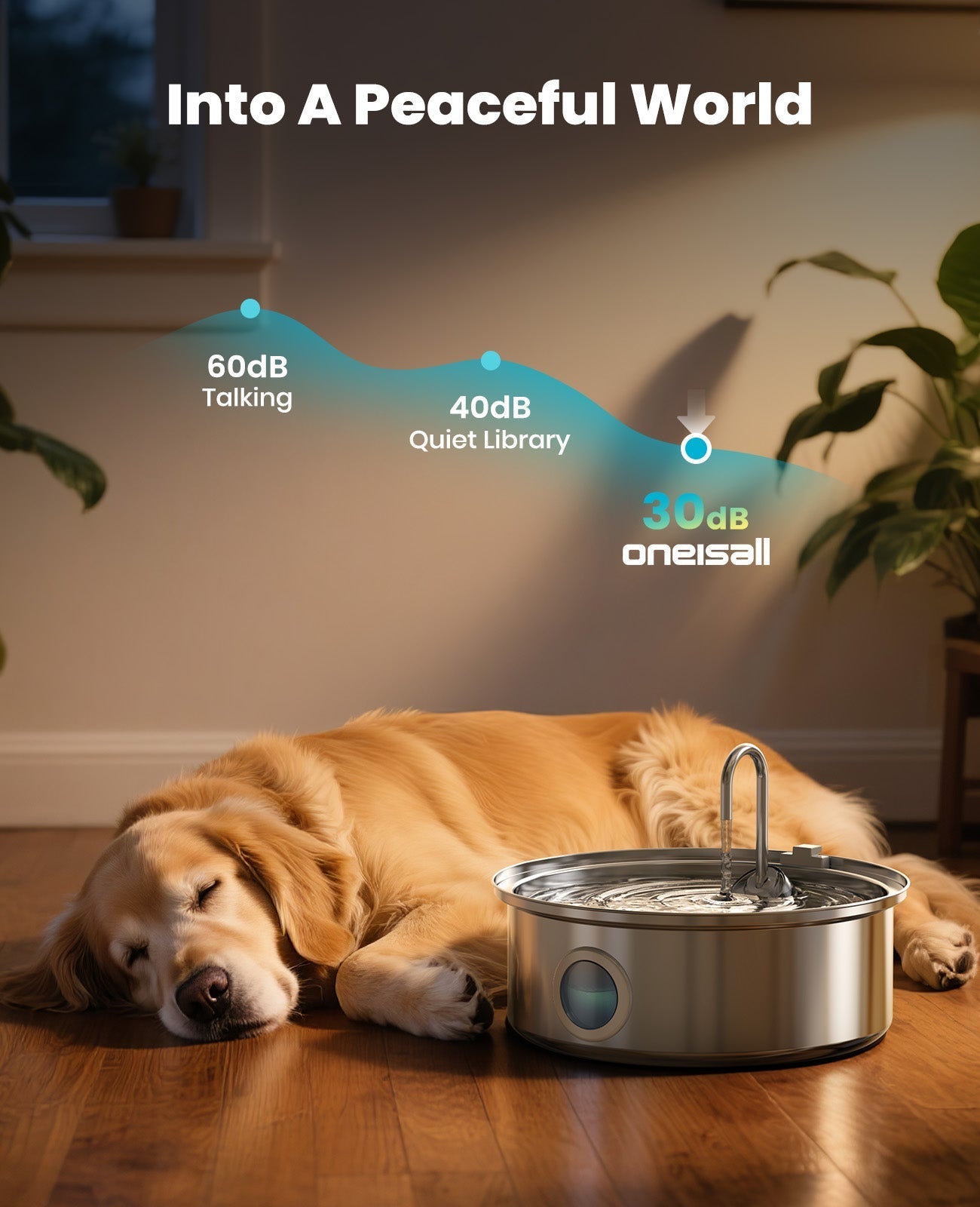 Tuzwa 7L Automatic Pet Water Fountain – 304 Stainless Steel Cat & Dog Water Dispenser with 5-Layer Filter, Water Level Window & Quiet Operation