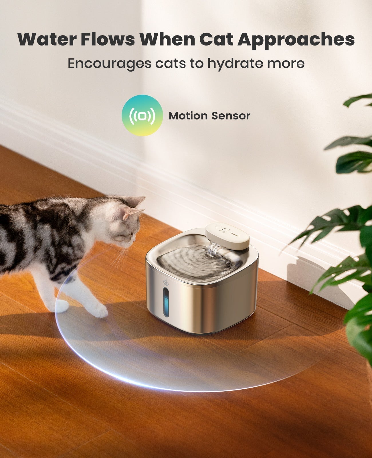 Tuzwa 7L Automatic Pet Water Fountain – 304 Stainless Steel Cat & Dog Water Dispenser with 5-Layer Filter, Water Level Window & Quiet Operation