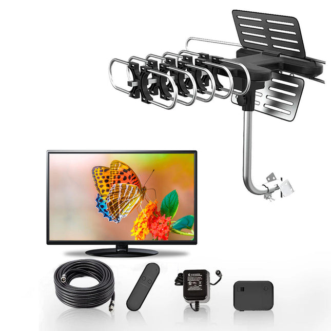 Digital TV Antenna, Long Range Outdoor TV Antenna with 360 Degree Rotor, Over the Air Antenna for Local Channels