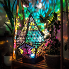 Colorful Night Light Projection Lamp with USB Power, Bohemian Night Light Projector for Retro Decor, Projection Light