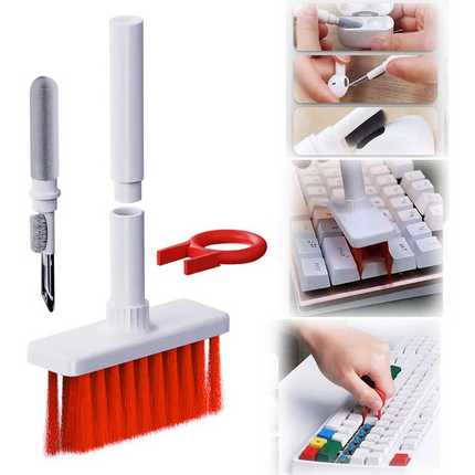 Keyboard Cleaner Brush, 5 in 1 Keyboard Cleaning Kit with Keycap Puller, Earbud Cleaner for Earphones and Charging Case