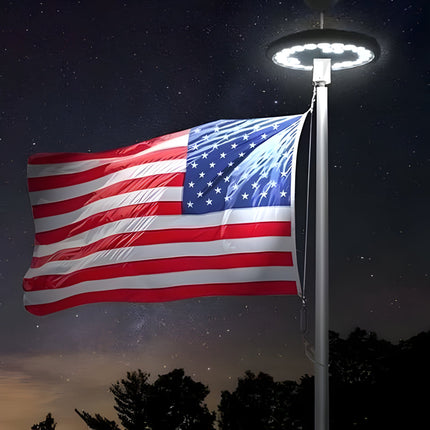 Flagpole Solar Light, Solar Flag Light with 26 Bright Leds, Flag Pole Light and Dusk to Dawn Downlight for Toppers