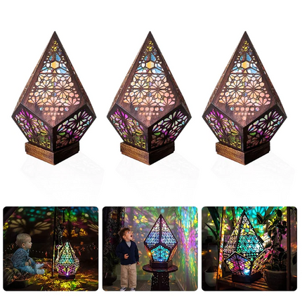 Colorful Night Light Projection Lamp with USB Power, Bohemian Night Light Projector for Retro Decor – image 8