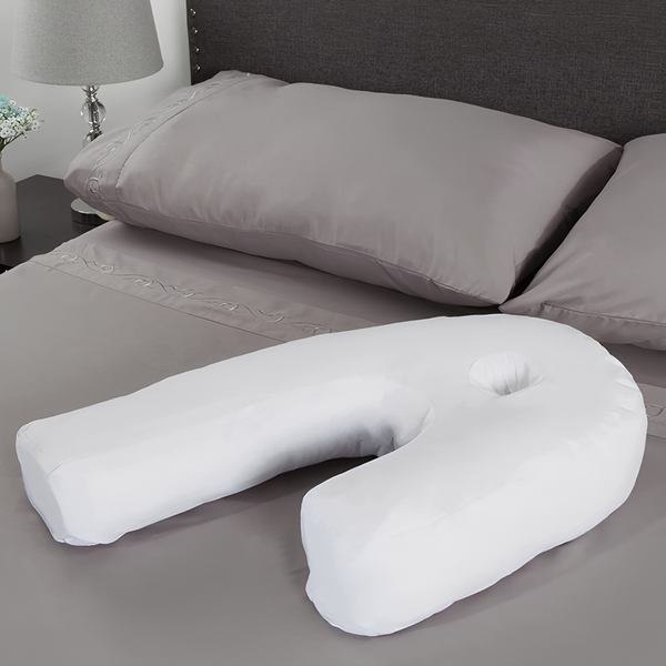 Orthopedic Side Sleeper Pillow with Ear Hole, Pillow for Back Pain
