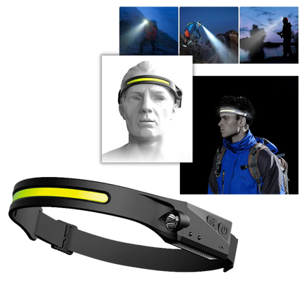 Rechargeable LED Headlamp, Waterproof Running Headlamp with 5 Modes, Hard Hat Light and Helmet Light for Camping