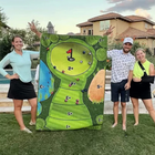 Golf Game Set for Indoor and Outdoor, Sticky Golf Chipping Game with 5 Ft Mat and 16 Balls, Golf Training Aid for Family