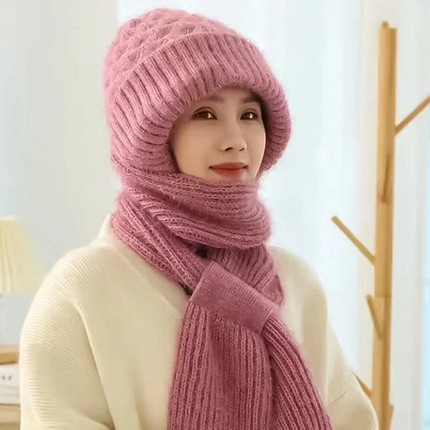 Balaclava for Women, Knitted Hooded Scarf with Ear Protection