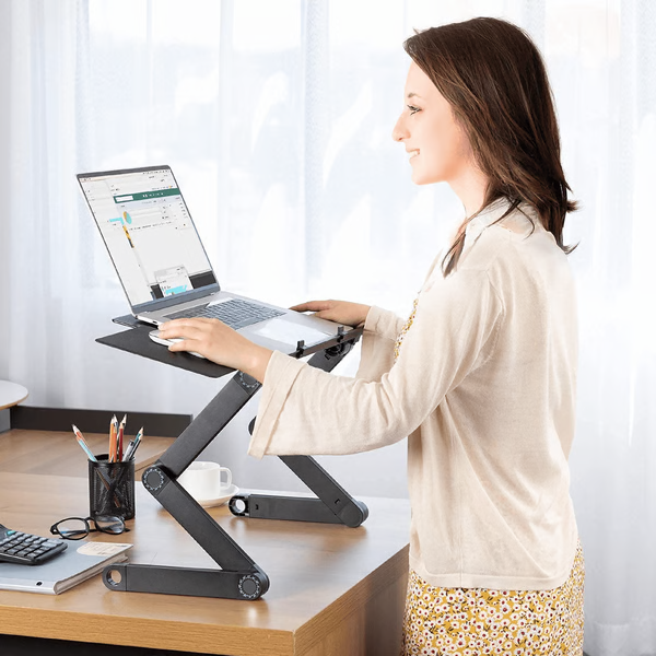 Laptop Stand for Desk, Adjustable Laptop Stand with Detachable Mouse Tray, Ergonomic Laptop Riser, Computer Stand