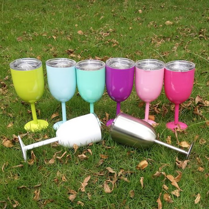 Insulated Wine Cups, Stainless Steel Wine Glasses with Lid – image 10