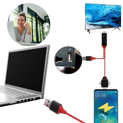 HDMI Cable for Phone with Lightning and Micro USB – image 4