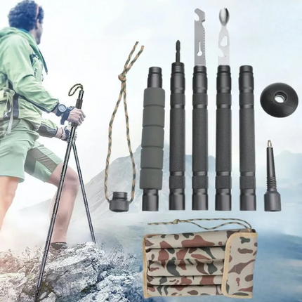Trekking Pole, Collapsible Aluminium Hiking Pole with Tungsten Tip