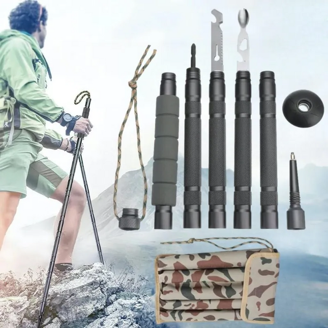 Trekking Pole, Collapsible Aluminium Hiking Pole with Tungsten Tip