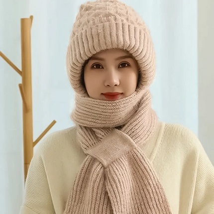 Balaclava for Women, Knitted Hooded Scarf with Ear Protection – image 5