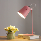 Modern Table Lamp for Bedroom, Nordic Bedside Lamp with Iron Bucket Shade, Living Room Lamp in Macaron Color
