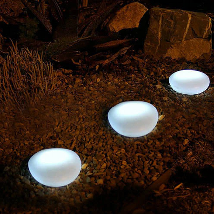 Landscape Light, Solar Pebble Lights with Sandblasted Glass Shade – image 6