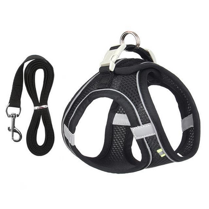 No Pull Dog Harness and Leash Set for Small Dogs, Adjustable Cat Harness, Reflective Dog Harness Vest XXS to L