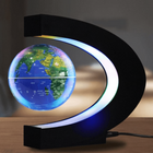 World Map Globe with Magnetic Levitation, Floating Globe with LED Light, Spinning Globe for Unique Home Decor