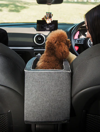 Dog Car Seat for Small Dogs and Cats, Center Console Pet Car Seat with Safety Tether – image 4