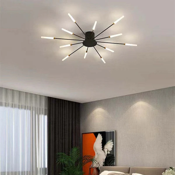 Flush Mount Ceiling Light, LED Ceiling Light Fixture with Crystal Beads, Fireworks Light Fixture for Living Room