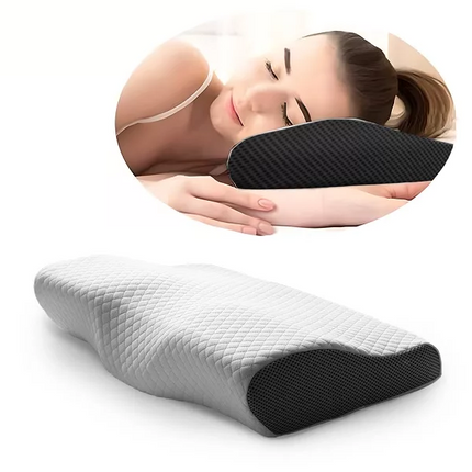 Side Sleeper Pillow, Contoured Memory Foam Pillow for Neck Pain, Orthopedic Ergonomic Pillow for Back Sleepers