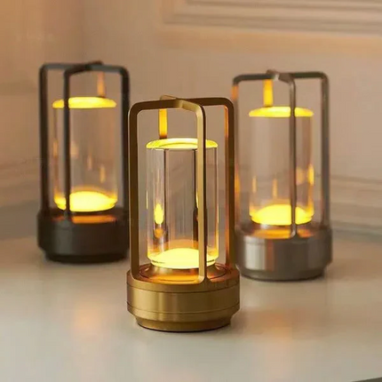 Rechargeable Lantern with USB Charging Port, Crystal Table Lamp
