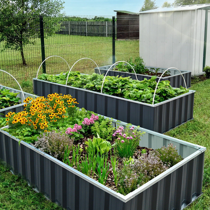 Raised Garden Beds Outdoor, Metal Raised Garden Bed for Vegetables, Galvanized Raised Flower Bed