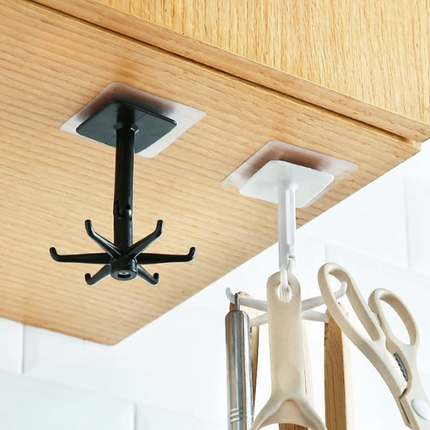 Adhesive Wall Hooks, Self Adhesive Ceiling Hook for Under Table and Cabinet