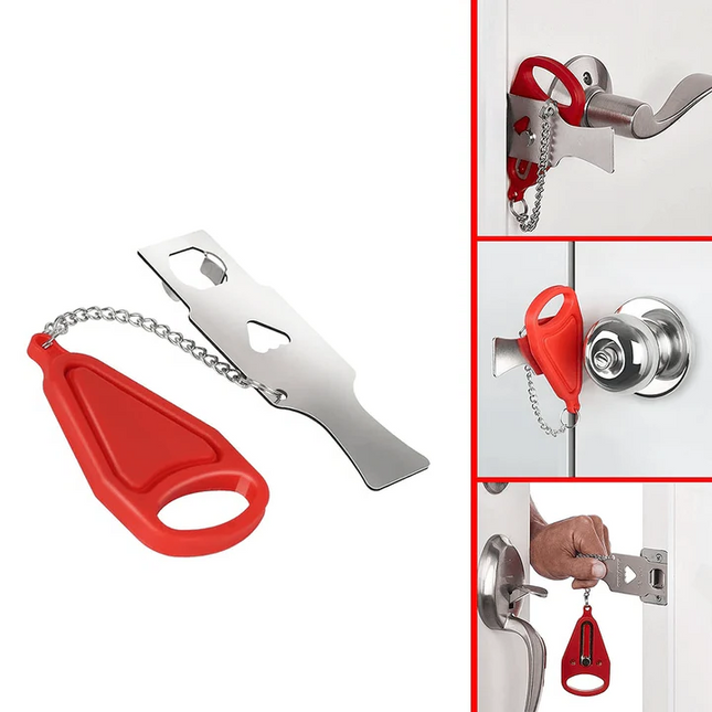 Portable Door Lock for Travel, Door Latch Lock for Hotel and Apartment, Door Lock for Bedroom and Bathroom Security