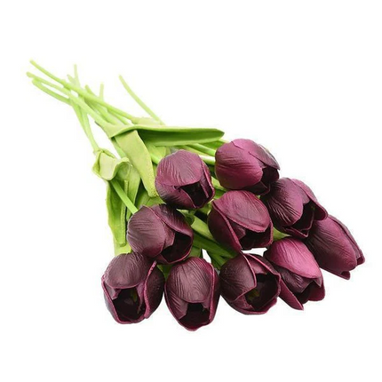 Artificial Tulip Flowers 10 Pack, Fake Flowers for Vase – image 14
