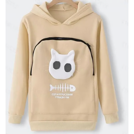 Cat Hoodie with Cuddle Pouch, Cozy Hoodie for Winter