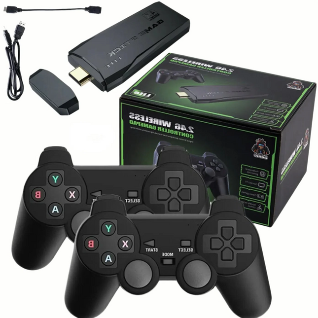 Retro Game Console, Plug and Play TV Game Stick with 20,000+ Retro Games and 2 Wireless Gamepads, 64GB Emulator Console
