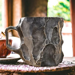 Tuzwa Crystal Coffee Mug – 10.14 oz Mineral-Inspired Novelty Cup with Unique Texture & Comfortable Handle