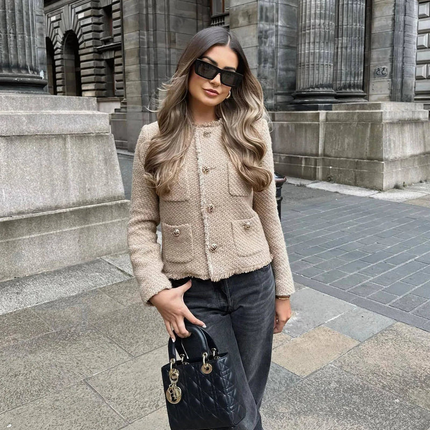 Versatile Elegant Jacket for Women, Lightweight Polyester Layer for Casual and Formal Wear, All Season Outerwear in Sizes XS to L