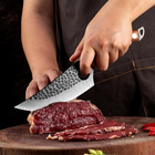Chef Knife, Japanese Kitchen Knife with Cherry Wood Handle, Sharp Japanese Knives for Slicing Meat and Vegetables