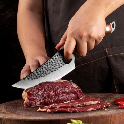 Chef Knife, Japanese Kitchen Knife with Cherry Wood Handle, Sharp Japanese Knives for Slicing Meat and Vegetables