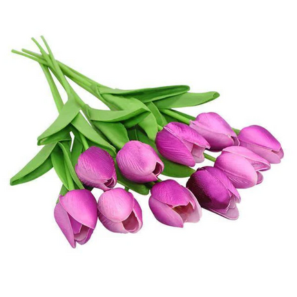 Artificial Tulip Flowers 10 Pack, Fake Flowers for Vase – image 8