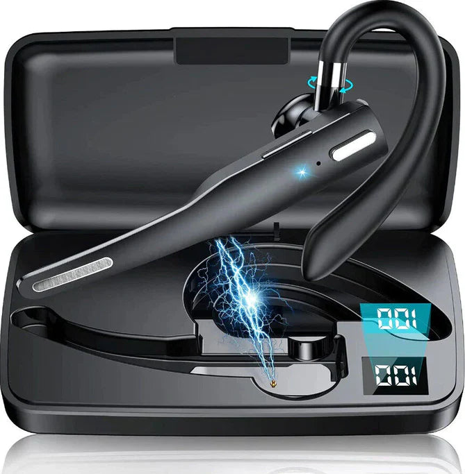 Tuzwa Bluetooth 5.1 Headset with Dual Mic – Wireless Noise Cancelling Earpiece with 25H Talk Time for Calls, Work & Driving
