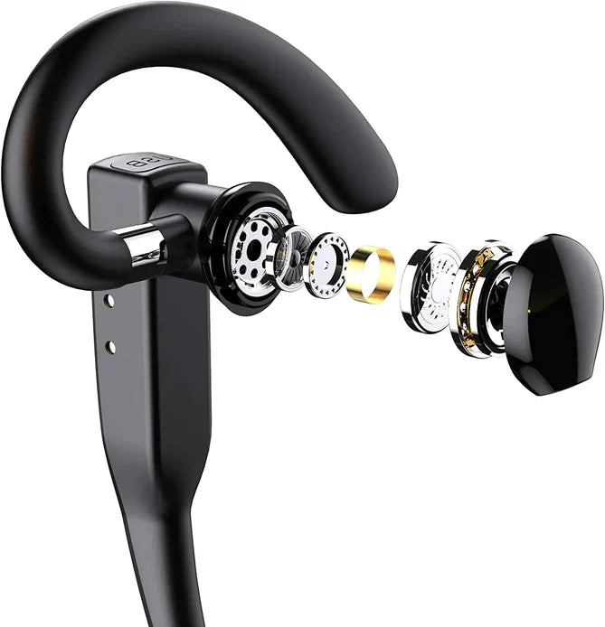 Tuzwa Bluetooth 5.1 Headset with Dual Mic – Wireless Noise Cancelling Earpiece with 25H Talk Time for Calls, Work & Driving