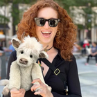 Highland Cow Stuffed Animal Handmade, Highland Cow Plush Toy with Moo Sound, Alpaca Fur Soft Toy with Clay Horns