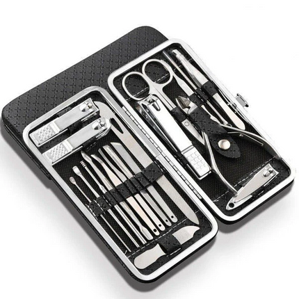 Stainless Steel Manicure Set Nail Clipper Kit 19 in 1, Pedicure Kit with Toenail Clippers and Ingrown Toenail Trimmer