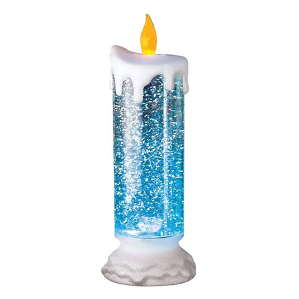 LED Flameless Candles, Rechargeable Christmas Candle with Glitter, Battery Operated Candle for Christmas Home Decor
