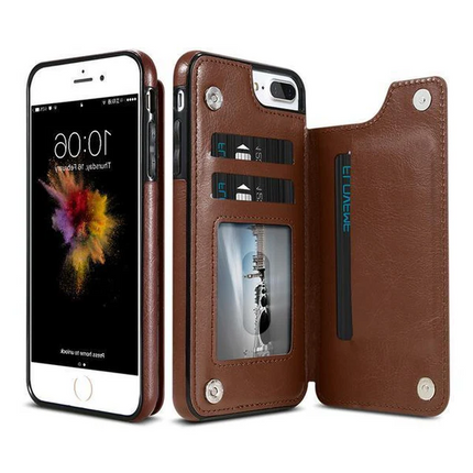 Wallet Phone Case with Card Holder and Stand, Slim Protective Phone Case for iPhone 6 7 8 X