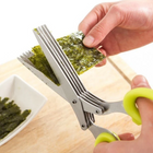 Kitchen Shears with 5 Blades, Herb Scissors with Cover and Cleaning Comb, Multi Blade Kitchen Scissors Stainless Steel