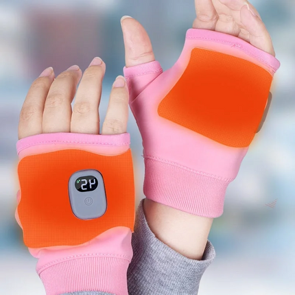 USB Rechargeable Heated Fingerless Gloves, 3 Temperature Settings Electric Hand Warmer Gloves with 1800mAh Battery for Winter Outdoors
