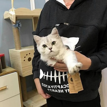 Cat Hoodie with Cuddle Pouch, Cat Pouch Hoodie Sweatshirt